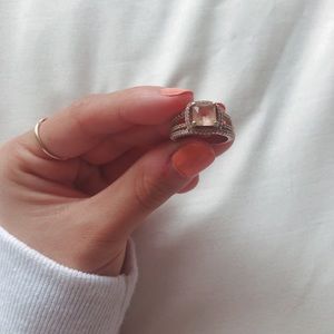 925 Sterling Silver, gold rose plated ring